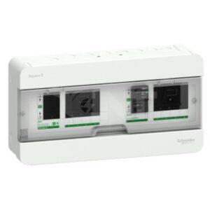 Square D Classic+ Split consumer unit - Surface mounted - 4+4 ways RCCB 63A